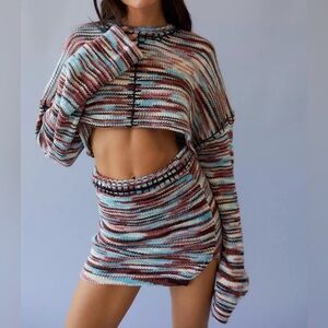 The Ragged Priest UO Spacewave Cropped Sweater Size M